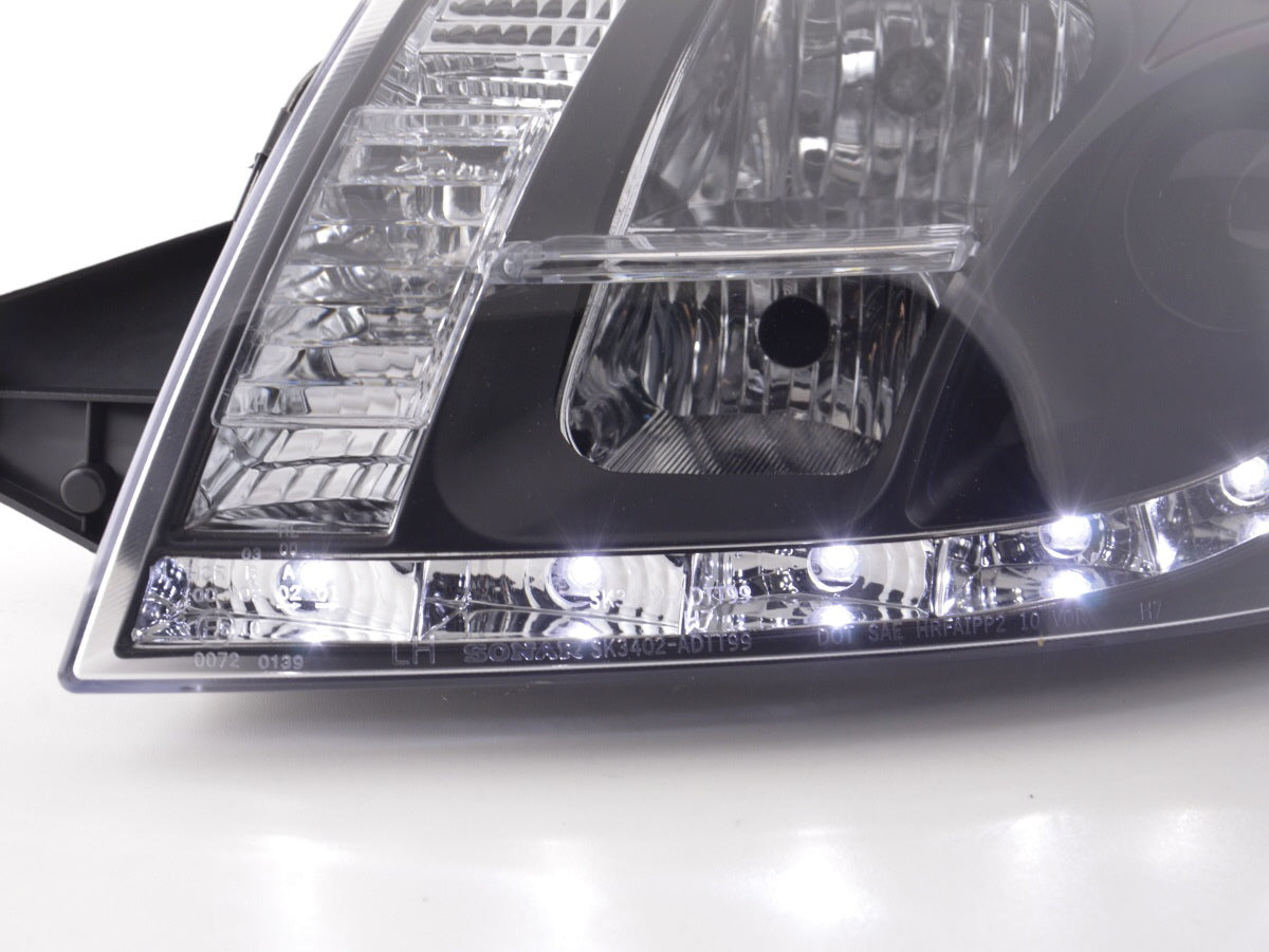 Scheinwerfer Set Daylight LED TFL-Optik Audi TT Typ 8N 99-06 schwarz für Rechtslenker Scheinwerfer Set Daylight LED TFL-Optik Audi TT Typ 8N 99-06 schwarz für Rechtslenker